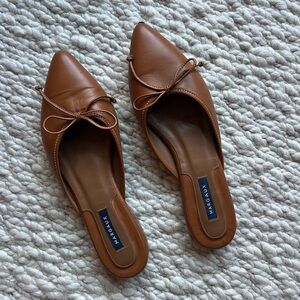 Margaux Brown Leather Mules